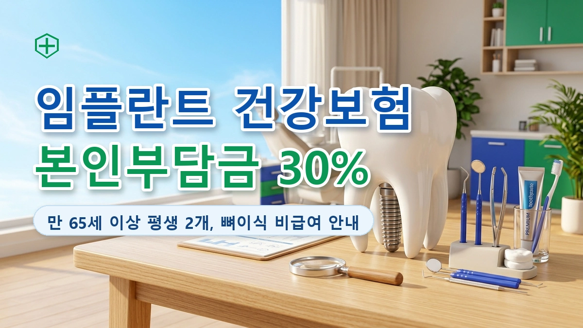 만 65세 이상 임플란트 건강보험 적용 기준 및 본인부담금 30% 안내