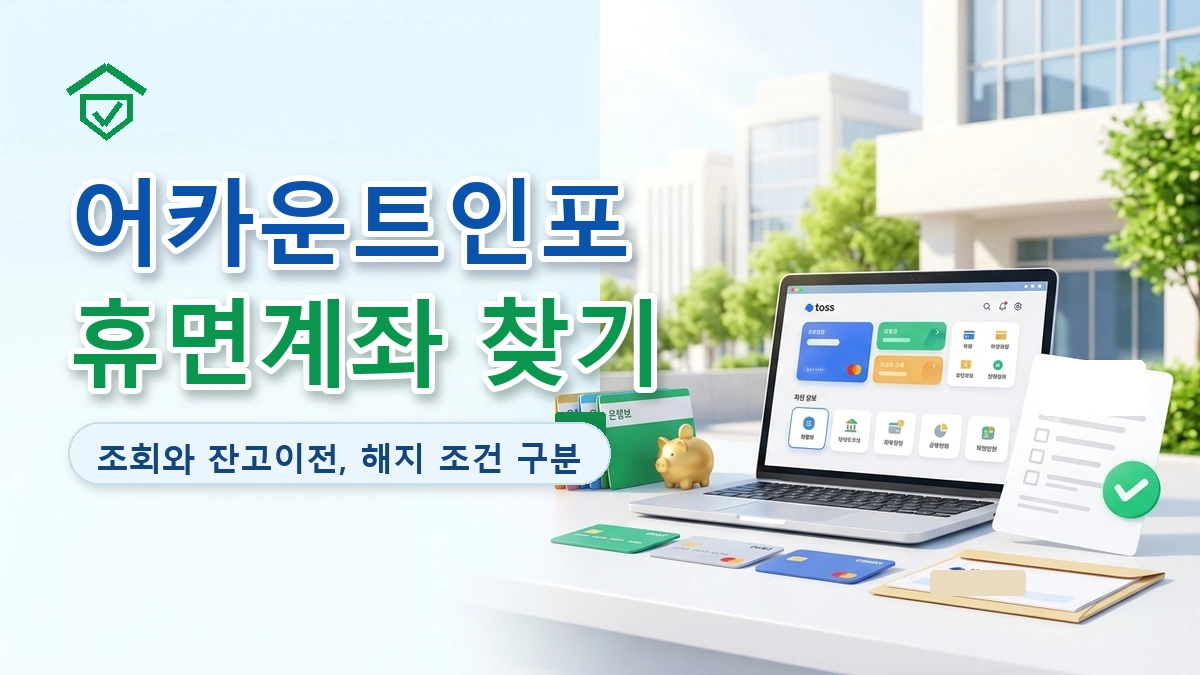 어카운트인포 휴면계좌 조회와 잔고이전 해지 안내