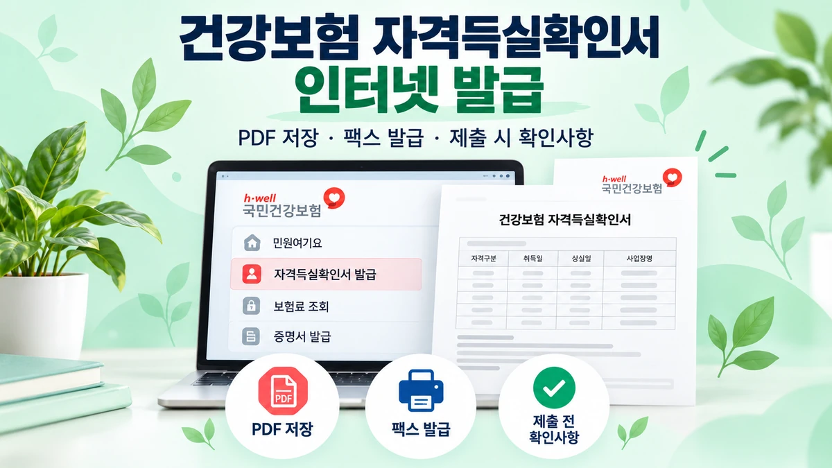 건강보험 자격득실확인서 인터넷 발급 안내