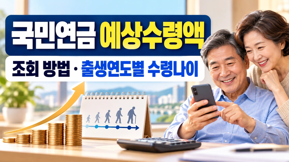 국민연금 예상수령액 조회 방법과 출생연도별 수령나이 안내 대표이미지